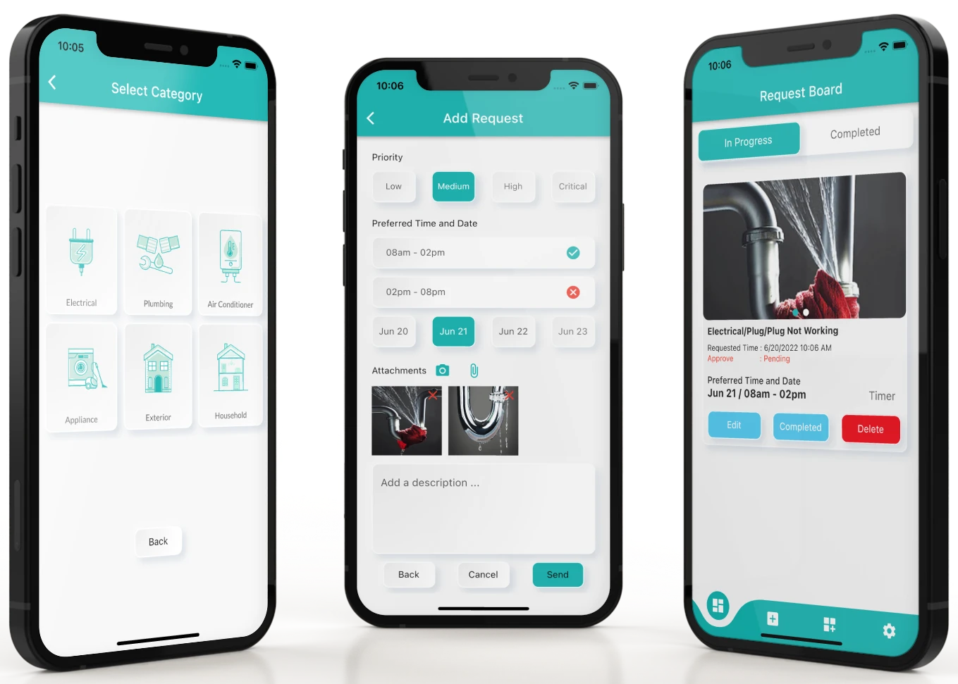 IBS Maintenance app screens